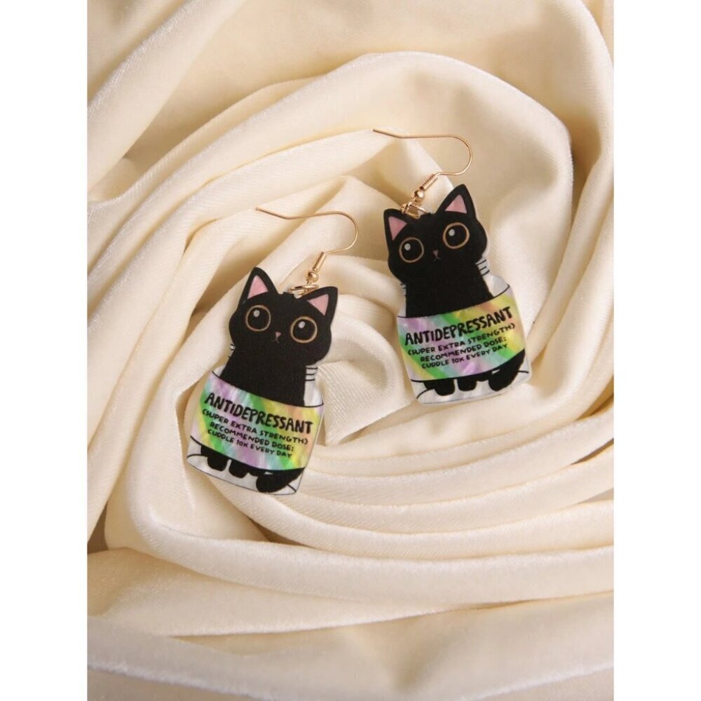 Women Funky Jewelry Funny Cute Statement Acrylic Resin Drop Dangle Earrings